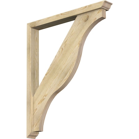Ekena Millwork Funston Traditional Rough Sawn Bracket w/ Offset Brace, Douglas Fir, 4"W x 34"D x 40"H BKT0402X34X40FST01RDF